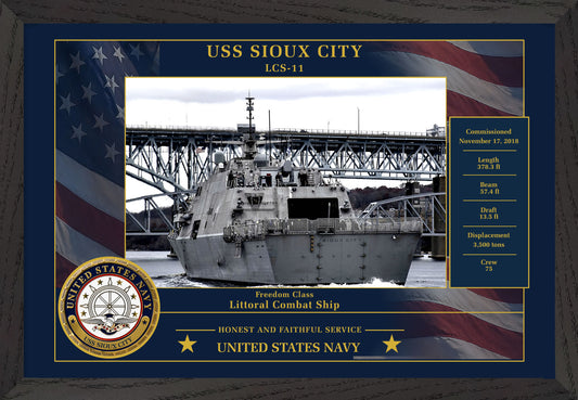 USS Sioux City LCS-11 Framed Patriotic Photo