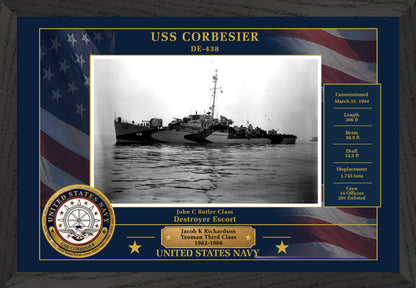 USS Corbesier DE-438 Framed Patriotic Photo