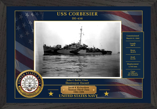 USS Corbesier DE-438 Framed Patriotic Photo