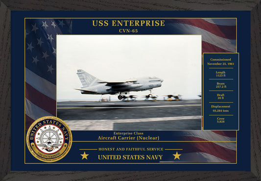USS Enterprise CVN-65 Framed Patriotic Photo