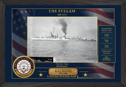 USS Fullam DD-474 Framed Patriotic Photo