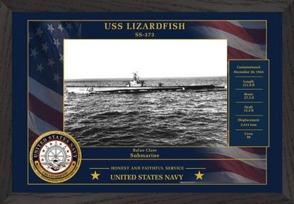 USS Lizardfish SS-373 Framed Patriotic Photo