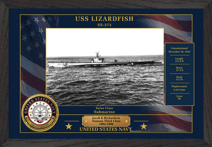 USS Lizardfish SS-373 Framed Patriotic Photo