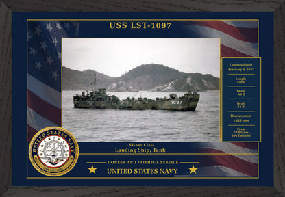 USS Th LST-1097 Framed Patriotic Photo