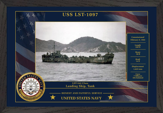 USS Th LST-1097 Framed Patriotic Photo