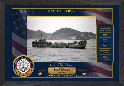USS Th LST-1097 Framed Patriotic Photo