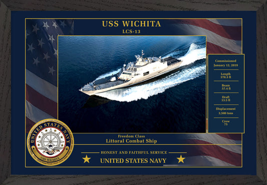 USS Wichita LCS-13 Framed Patriotic Photo