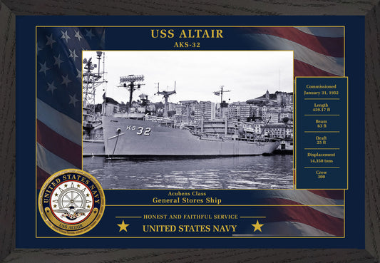 USS Altair AKS-32 Framed Patriotic Photo