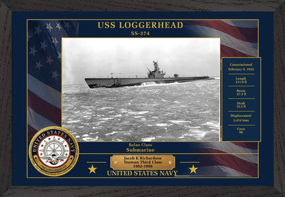 USS Loggerhead SS-374 Framed Patriotic Photo