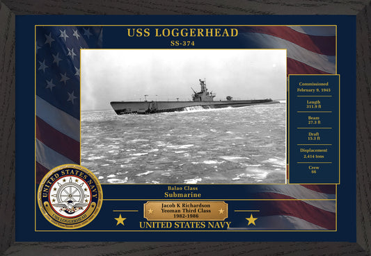 USS Loggerhead SS-374 Framed Patriotic Photo