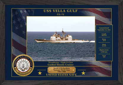 USS Vella Gulf CG-72 Framed Patriotic Photo