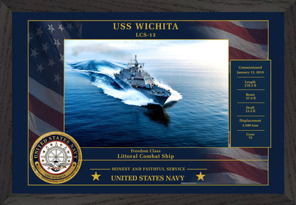 USS Wichita LCS-13 Framed Patriotic Photo