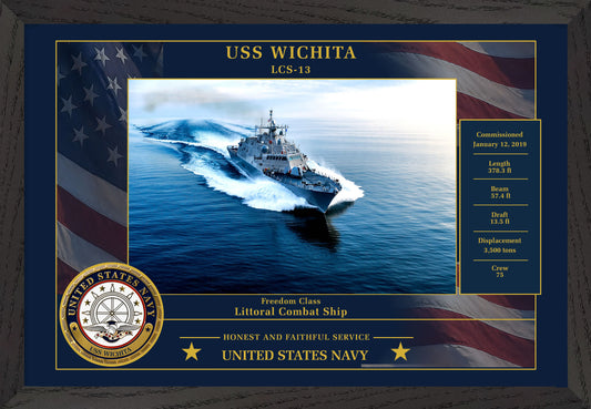 USS Wichita LCS-13 Framed Patriotic Photo