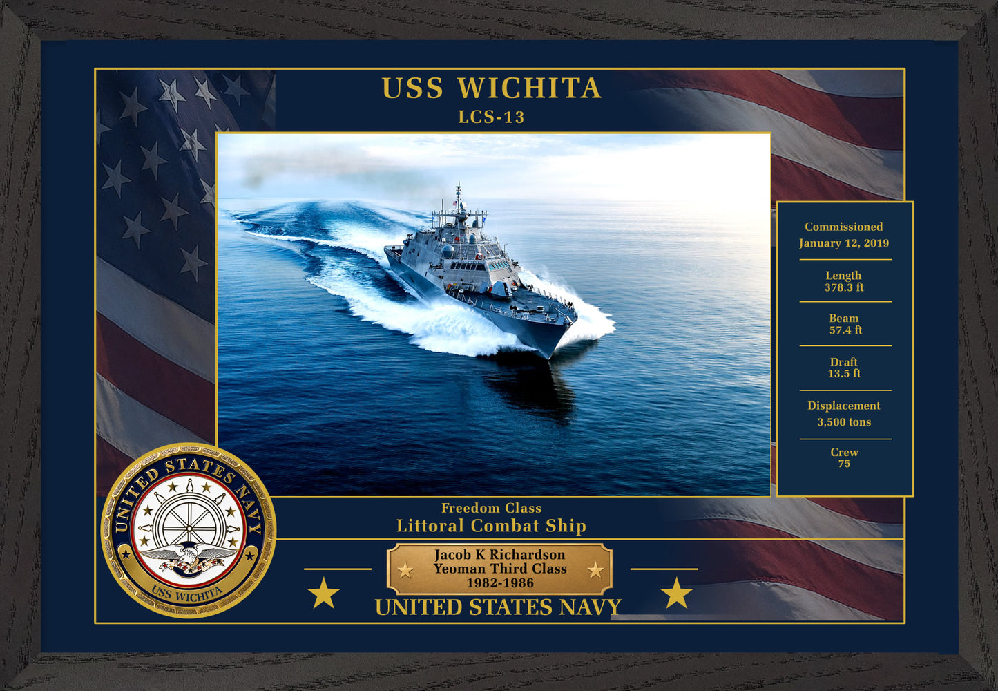 USS Wichita LCS-13 Framed Patriotic Photo