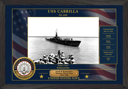 USS Cabrilla SS-288 Framed Patriotic Photo