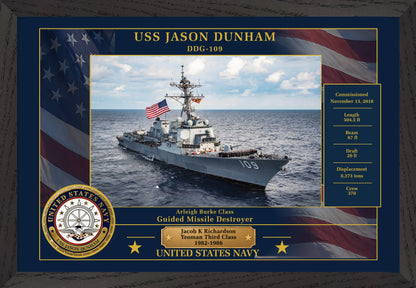 USS Jason Dunham DDG-109 Framed Patriotic Photo