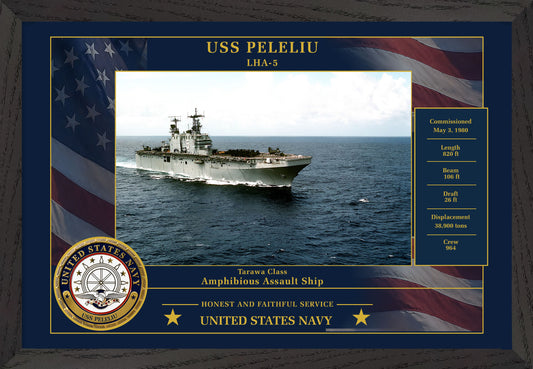 USS Peleliu LHA-5 Framed Patriotic Photo