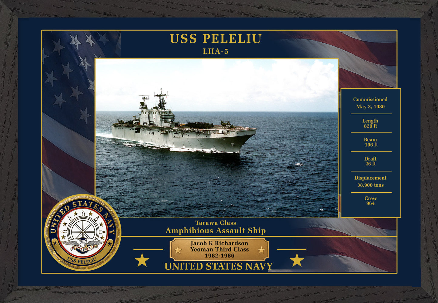 USS Peleliu LHA-5 Framed Patriotic Photo