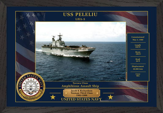USS Peleliu LHA-5 Framed Patriotic Photo