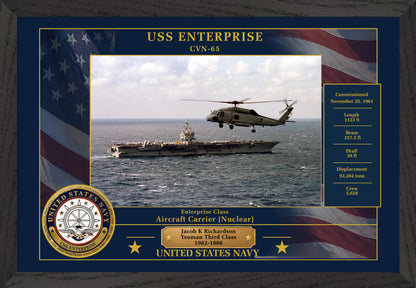 USS Enterprise CVN-65 Framed Patriotic Photo