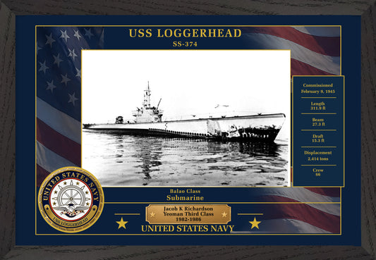 USS Loggerhead SS-374 Framed Patriotic Photo