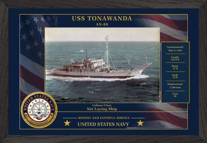 USS Tonawanda AN-89 Framed Patriotic Photo