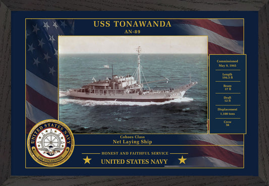 USS Tonawanda AN-89 Framed Patriotic Photo