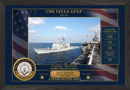USS Vella Gulf CG-72 Framed Patriotic Photo