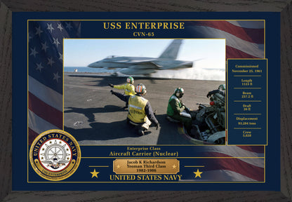 USS Enterprise CVN-65 Framed Patriotic Photo