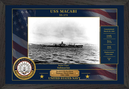 USS Macabi SS-375 Framed Patriotic Photo