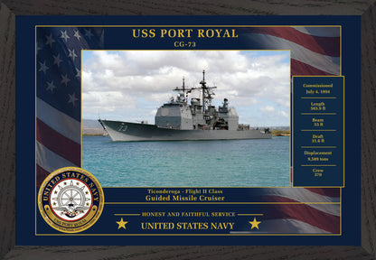 USS Port Royal CG-73 Framed Patriotic Photo