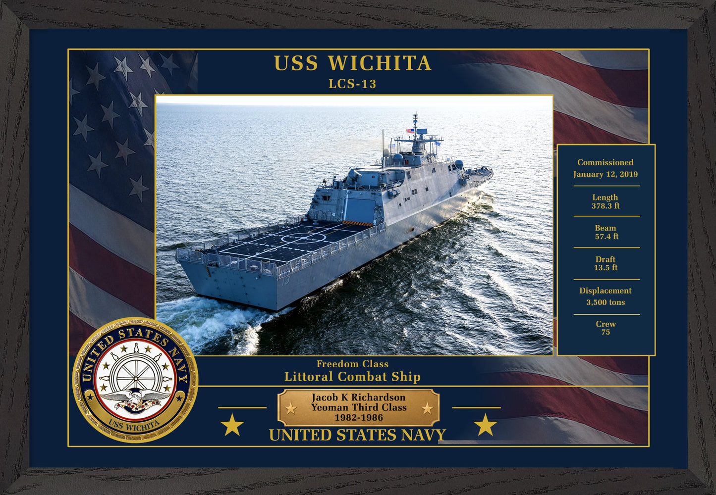 USS Wichita LCS-13 Framed Patriotic Photo