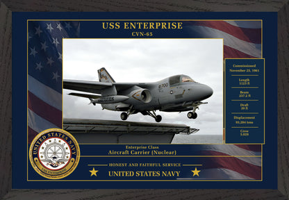 USS Enterprise CVN-65 Framed Patriotic Photo