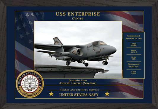 USS Enterprise CVN-65 Framed Patriotic Photo