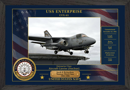 USS Enterprise CVN-65 Framed Patriotic Photo