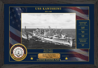 USS Kawishiwi AO-146 Framed Patriotic Photo
