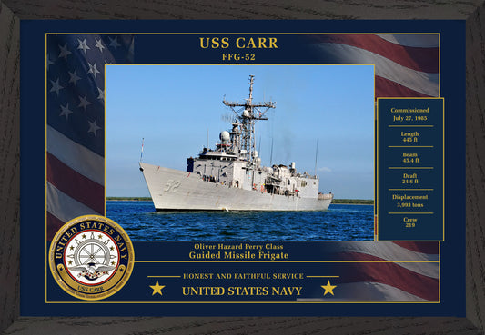 USS Carr FFG-52 Framed Patriotic Photo
