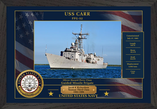 USS Carr FFG-52 Framed Patriotic Photo