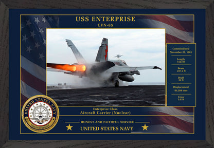 USS Enterprise CVN-65 Framed Patriotic Photo