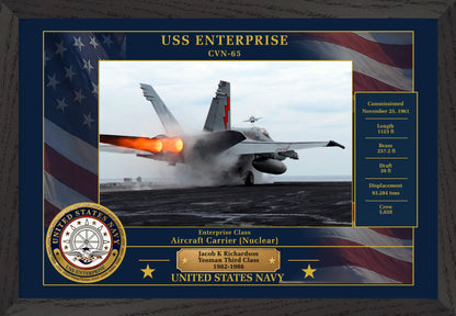 USS Enterprise CVN-65 Framed Patriotic Photo