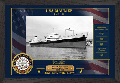 USS Maumee T AO-149 Framed Patriotic Photo