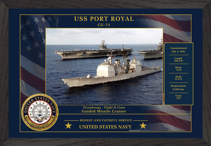 USS Port Royal CG-73 Framed Patriotic Photo