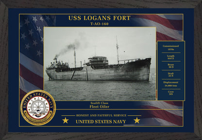 USS Logans Fort T AO-160 Framed Patriotic Photo