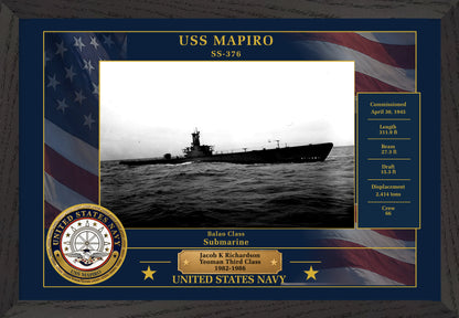 USS Mapiro SS-376 Framed Patriotic Photo