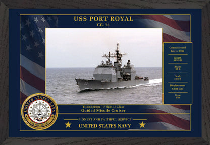 USS Port Royal CG-73 Framed Patriotic Photo