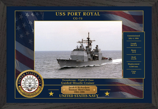 USS Port Royal CG-73 Framed Patriotic Photo