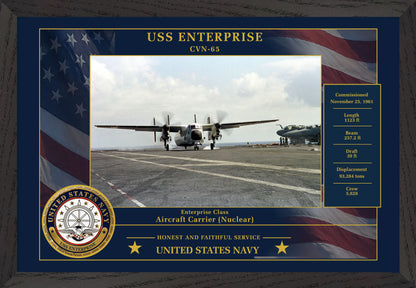 USS Enterprise CVN-65 Framed Patriotic Photo
