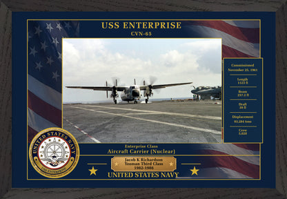 USS Enterprise CVN-65 Framed Patriotic Photo