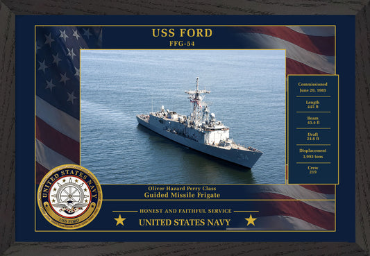 USS Ford FFG-54 Framed Patriotic Photo