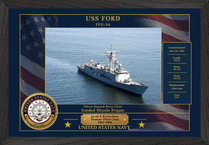 USS Ford FFG-54 Framed Patriotic Photo